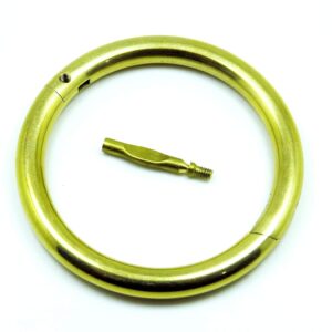 bull nose ring 3" diameter + screw brass cow veterinary tools