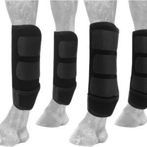 4pcs protectores para caballos patas, horse leg wraps protectores boots set for front hind legs guard equestrian trail, fly protection sport splint, support botas athletic gears, neoprene accessories