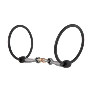 ring snaffle bit with 5" sweet iron dogbone mouth with copper inlay